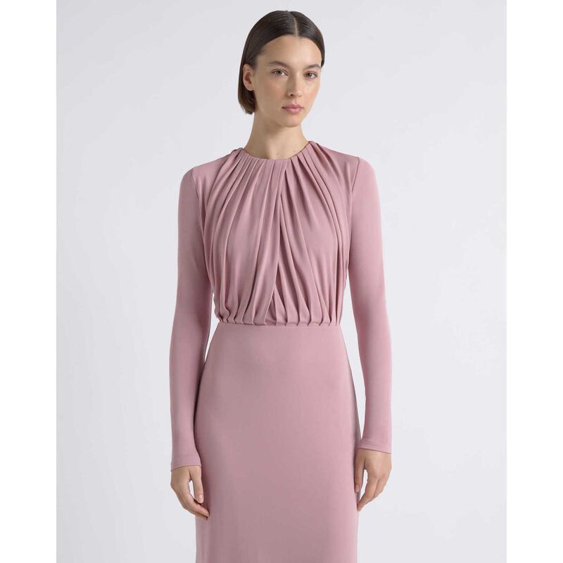 Cue Long Sleeve Drape Midi Dress image number 3